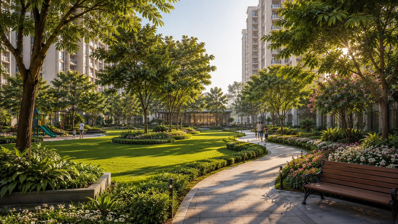 Landscaped courtyard at The Alturaa