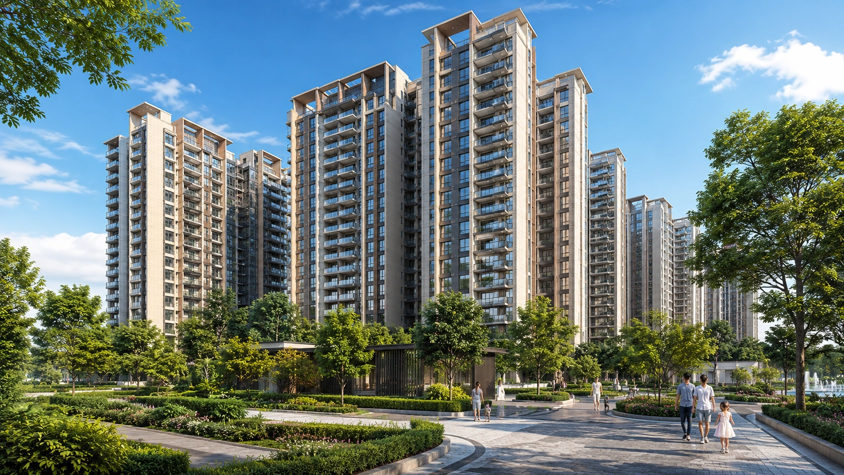 The Alturaa residential towers by day